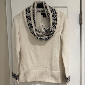 Women's Cream Sweater with Black Accents